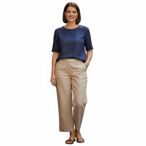 Lauren by Ralph Lauren plus size linen pants lined Altered Hem Size 16W Beige